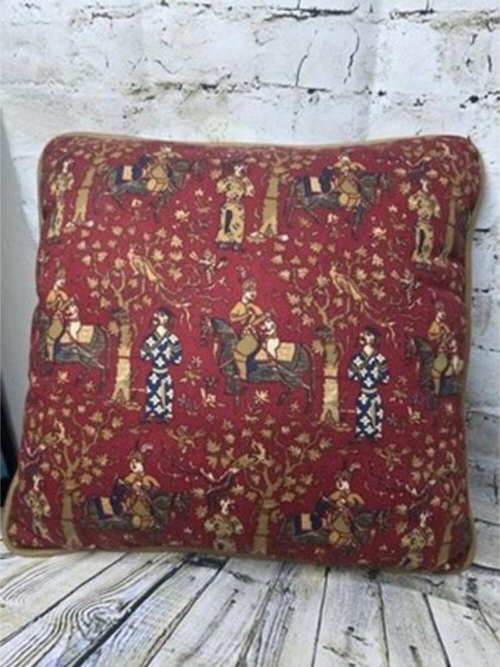 Waverly Luxury Collection Red Pillow Asian Country Men Forest Decorative Vintage